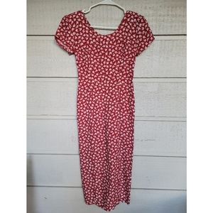 Vintage 90's Red Floral Rampage Dress, size 0.